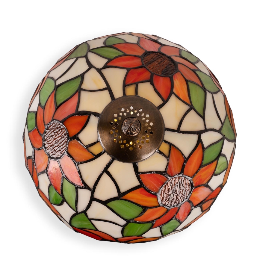 Brilagi - Tiffany vitrāžas galda lampa SUNFLOWER 1xE27/60W/230V + 1xE14/40W