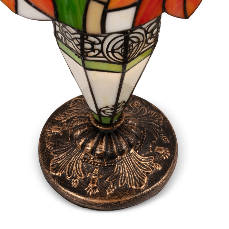 Brilagi - Tiffany vitrāžas galda lampa SUNFLOWER 1xE27/60W/230V + 1xE14/40W
