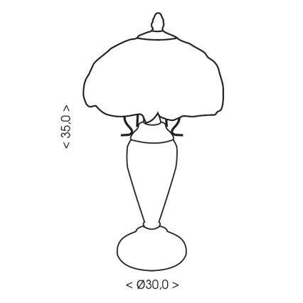 Brilagi - Tiffany vitrāžas galda lampa SUNFLOWER 1xE27/60W/230V + 1xE14/40W