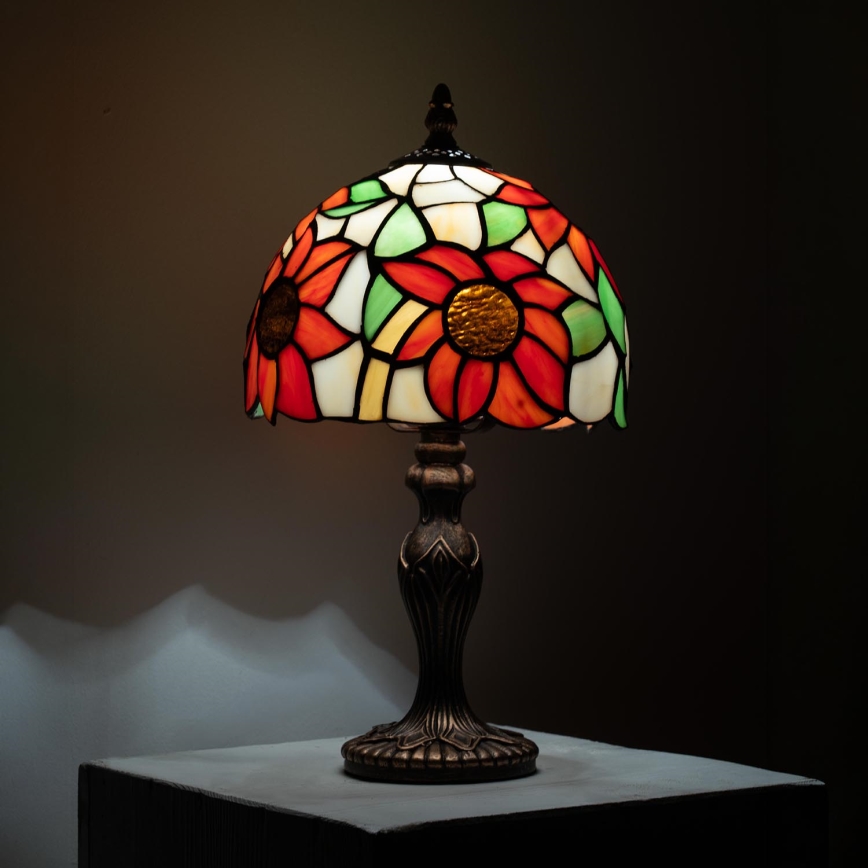 Brilagi - Tiffany vitrāžas galda lampa SUNFLOWER 1xE27/60W/230V