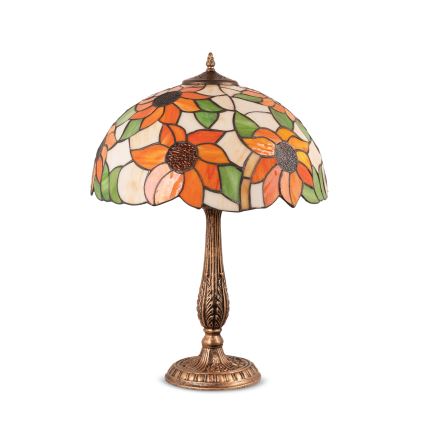 BRILAGI - Tiffany vitrāžas galda lampa SUNFLOWER 2xE27/60W/230V