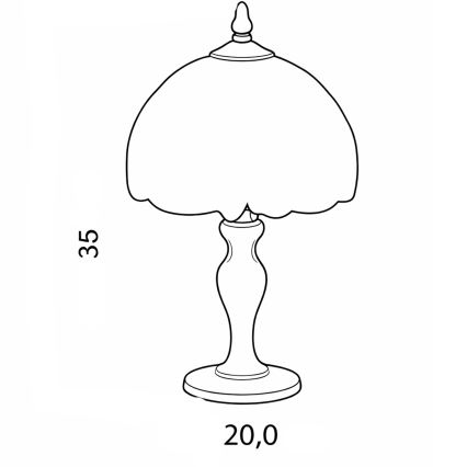 Brilagi - Tiffany vitrāžas galda lampa ziloņkaula krāsā 1xE27/60W/230V