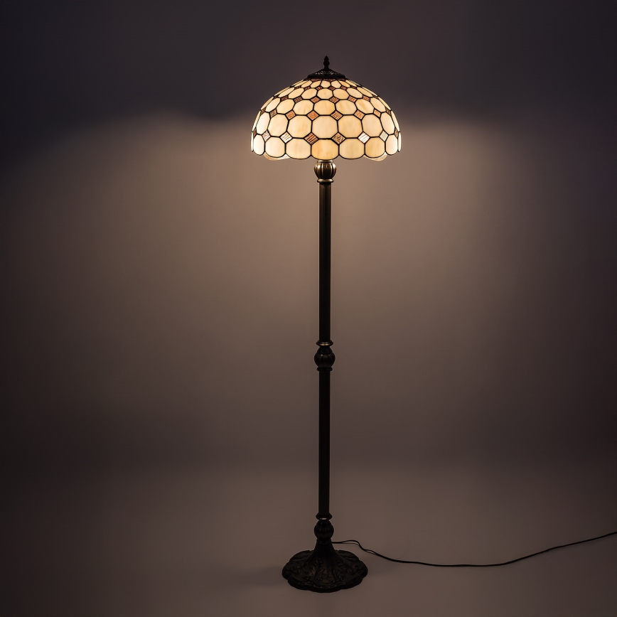 Brilagi - Tiffany vitrāžas grīdas lampa DORAN 2xE27/60W/230V