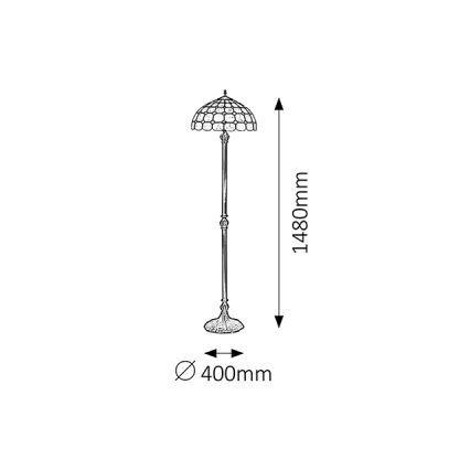 Brilagi - Tiffany vitrāžas grīdas lampa DORAN 2xE27/60W/230V