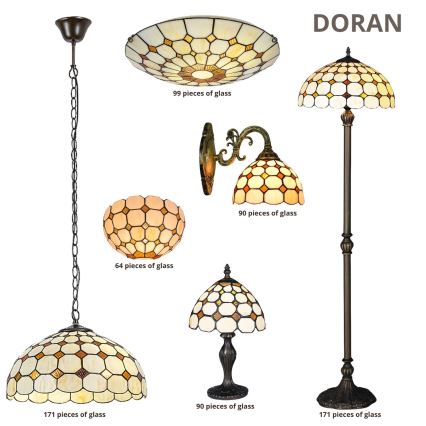 Brilagi - Tiffany vitrāžas grīdas lampa DORAN 2xE27/60W/230V