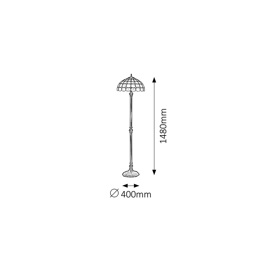 Brilagi - Tiffany vitrāžas grīdas lampa DORAN 2xE27/60W/230V