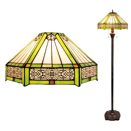 BRILAGI - Tiffany vitrāžas grīdas lampa EMERALD 2xE27/60W/230V