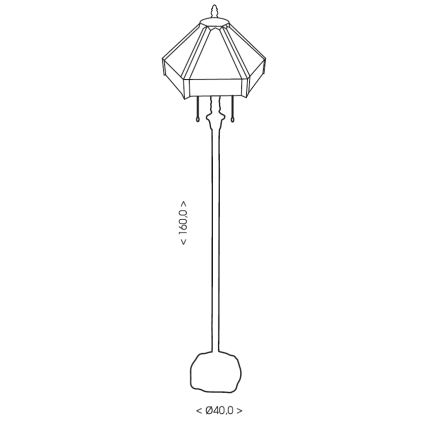 BRILAGI - Tiffany vitrāžas grīdas lampa EMERALD 2xE27/60W/230V