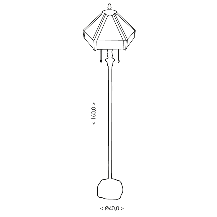 BRILAGI - Tiffany vitrāžas grīdas lampa EMERALD 2xE27/60W/230V