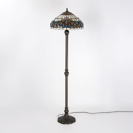 Brilagi - Tiffany vitrāžas grīdas lampa LUISA 2xE27/60W/230V
