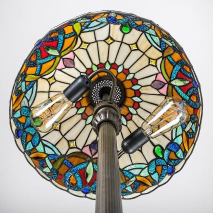 Brilagi - Tiffany vitrāžas grīdas lampa LUISA 2xE27/60W/230V