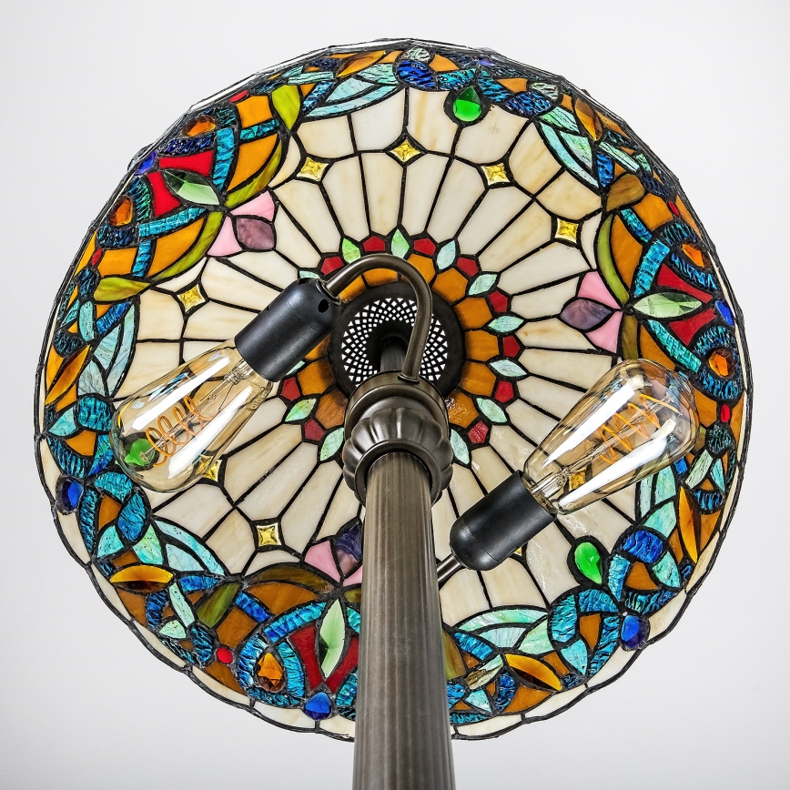 Brilagi - Tiffany vitrāžas grīdas lampa LUISA 2xE27/60W/230V