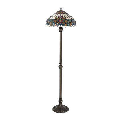 Brilagi - Tiffany vitrāžas grīdas lampa LUISA 2xE27/60W/230V