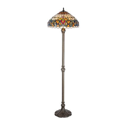 Brilagi - Tiffany vitrāžas grīdas lampa LUISA 2xE27/60W/230V