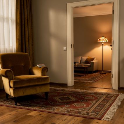 Brilagi - Tiffany vitrāžas grīdas lampa SUNFLOWER 2xE27/60W/230V