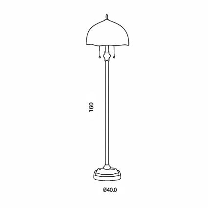 Brilagi - Tiffany vitrāžas grīdas lampa SUNFLOWER 2xE27/60W/230V