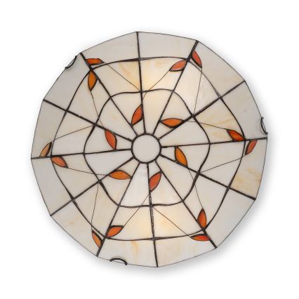Brilagi - Tiffany vitrāžas griestu gaismeklis FOLIA 2xE27/60W/230V Ø 40 cm