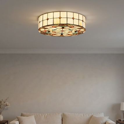 Brilagi - Tiffany vitrāžas griestu gaismeklis MIRABELLA 3xE27/60W/230V Ø 40 cm
