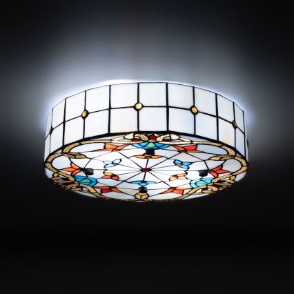 Brilagi - Tiffany vitrāžas griestu gaismeklis MIRABELLA 3xE27/60W/230V Ø 40 cm