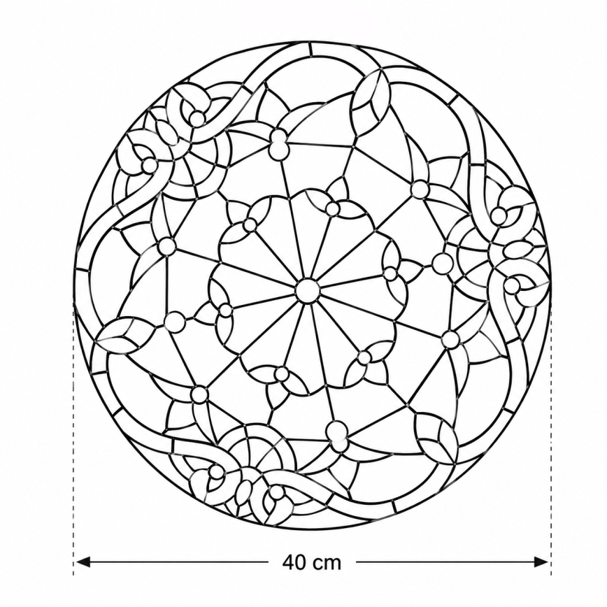 Brilagi - Tiffany vitrāžas griestu gaismeklis MIRABELLA 3xE27/60W/230V Ø 40 cm