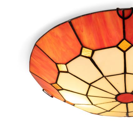 Brilagi - Tiffany vitrāžas griestu gaismeklis SIENNA 2xE27/60W/230V Ø 40 cm