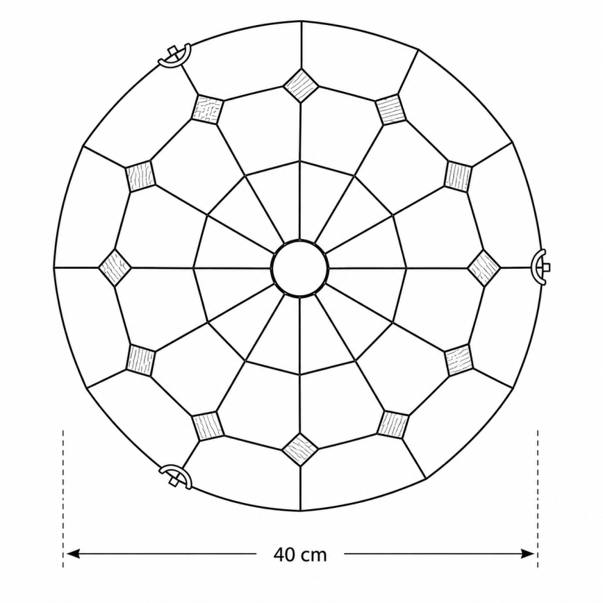 Brilagi - Tiffany vitrāžas griestu gaismeklis SIENNA 2xE27/60W/230V Ø 40 cm