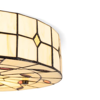 Brilagi - Tiffany vitrāžas griestu lampa FOLIA 3xE27/60W/230V diam. 40 cm