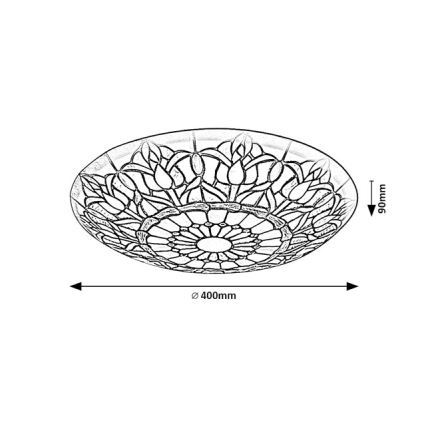 Brilagi - Tiffany vitrāžas griestu lampa LORAS 2xE27/60W/230V