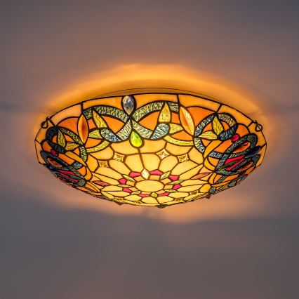 Brilagi - Tiffany vitrāžas griestu lampa LUISA 2xE27/60W/230V Ø 40 cm