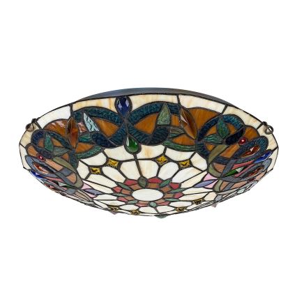 Brilagi - Tiffany vitrāžas griestu lampa LUISA 2xE27/60W/230V Ø 40 cm