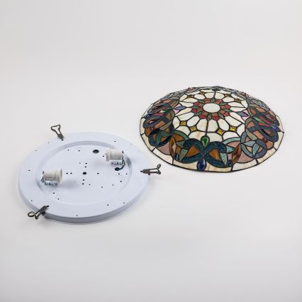 Brilagi - Tiffany vitrāžas griestu lampa LUISA 2xE27/60W/230V Ø 40 cm