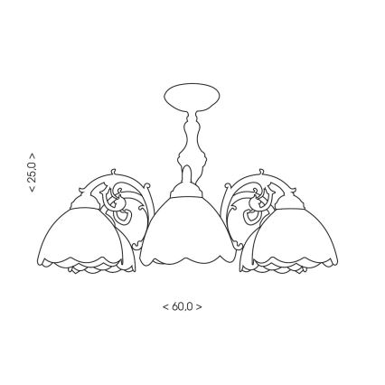 Brilagi - Tiffany vitrāžas griestu lampa MIRABELLA 3xE27/60W/230V Ø 60 cm