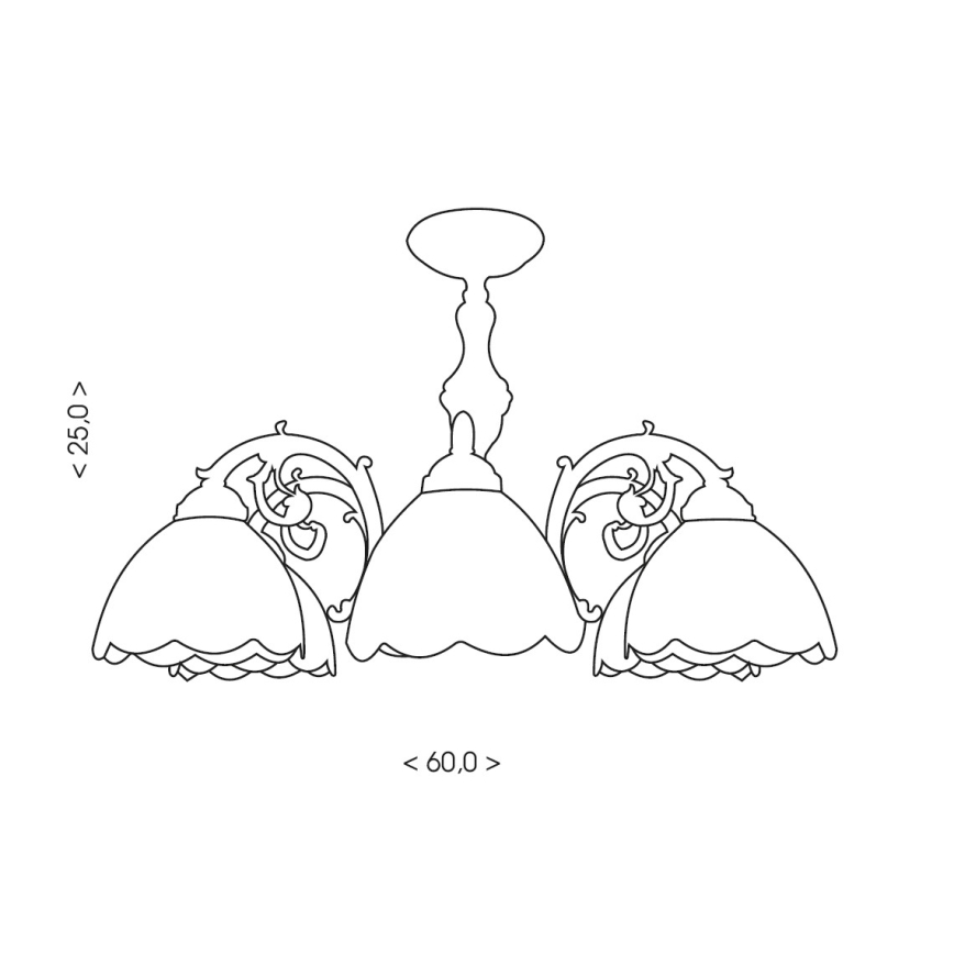 Brilagi - Tiffany vitrāžas griestu lampa MIRABELLA 3xE27/60W/230V Ø 60 cm