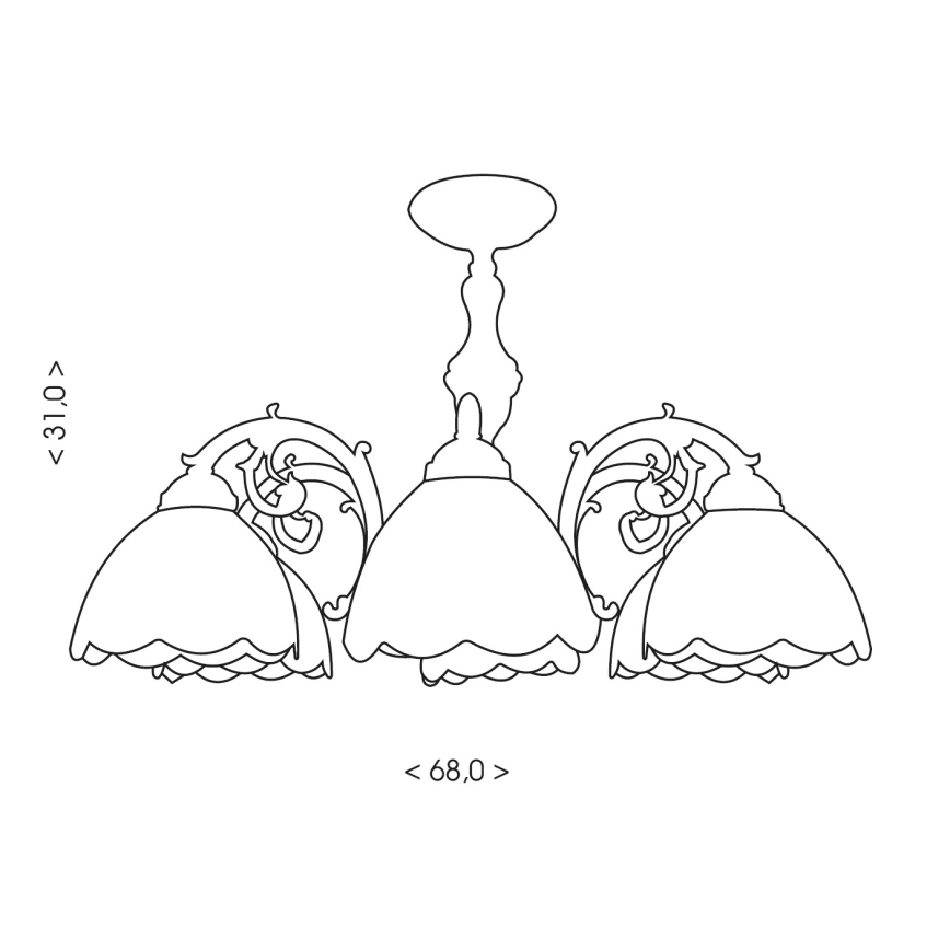 Brilagi - Tiffany vitrāžas griestu lampa MIRABELLA 8xE27/60W/230V Ø 68 cm