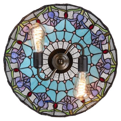 Brilagi - Tiffany vitrāžas lustra ar ķēdi LORAS 2xE27/60W/230V