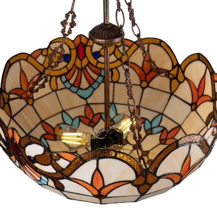 Brilagi - Tiffany vitrāžas lustra ar ķēdi MIRABELLA 3xE27/60W/230V Ø 50 cm