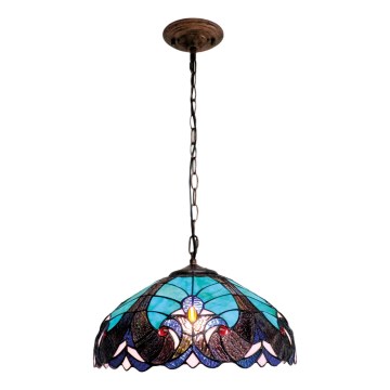 BRILAGI - Tiffany vitrāžas lustra uz ķēdes CORAL 1xE27/60W/230V Ø 40 cm