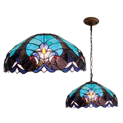BRILAGI - Tiffany vitrāžas lustra uz ķēdes CORAL 1xE27/60W/230V Ø 40 cm