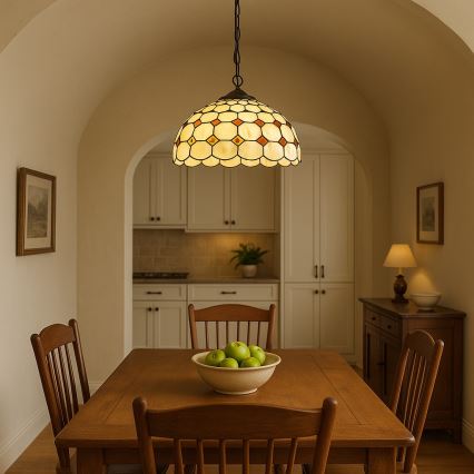 Brilagi - Tiffany vitrāžas lustra uz ķēdes DORAN 2xE27/60W/230V