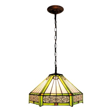 BRILAGI - Tiffany vitrāžas lustra uz ķēdes EMERALD 1xE27/60W/230V Ø 40 cm