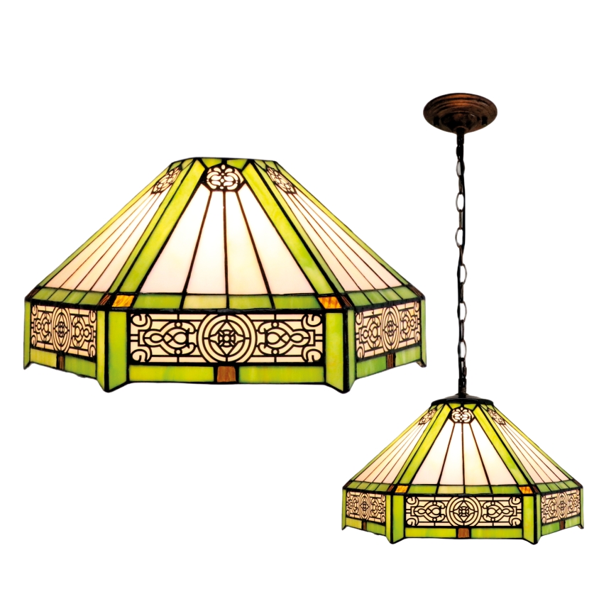 BRILAGI - Tiffany vitrāžas lustra uz ķēdes EMERALD 1xE27/60W/230V Ø 40 cm
