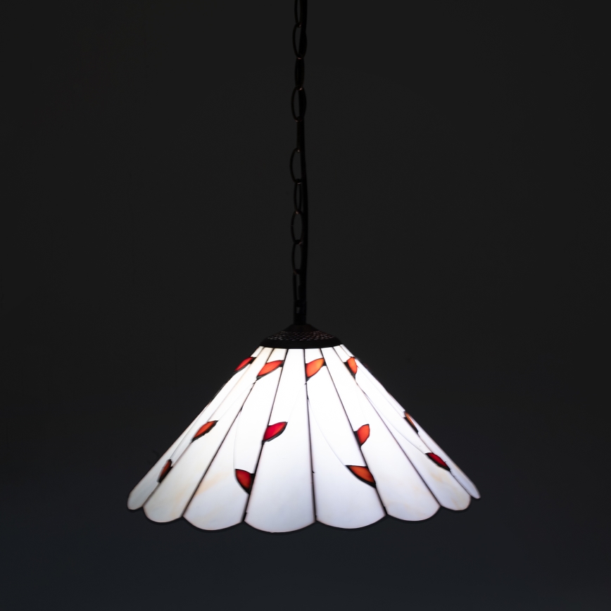 Brilagi - Tiffany vitrāžas lustra uz ķēdes FOLIA 1xE27/60W/230V Ø 40 cm