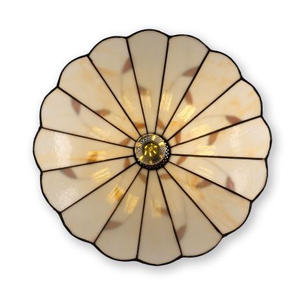 Brilagi - Tiffany vitrāžas lustra uz ķēdes FOLIA 1xE27/60W/230V Ø 40 cm