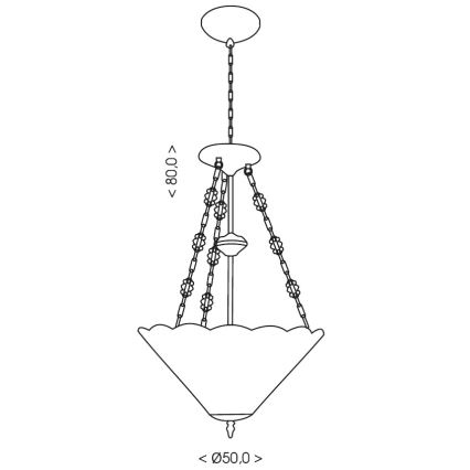 Brilagi - Tiffany vitrāžas lustra uz ķēdes FOLIA 3xE27/60W/230V Ø 50 cm