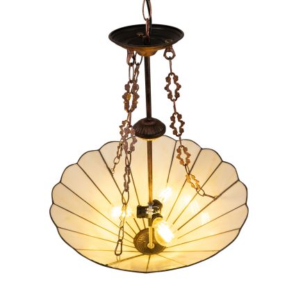 BRILAGI - Tiffany vitrāžas lustra uz ķēdes FOLIA 3xE27/60W/230V Ø 50 cm