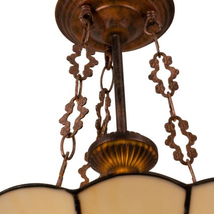 BRILAGI - Tiffany vitrāžas lustra uz ķēdes FOLIA 3xE27/60W/230V Ø 50 cm