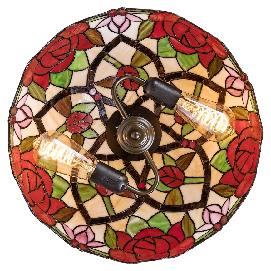 Brilagi - Tiffany vitrāžas lustra uz ķēdes GARLAN 2xE27/60W/230V