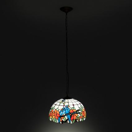 Brilagi - Tiffany vitrāžas lustra uz ķēdes JUNGLE 1xE27/60W/230V Ø 40 cm