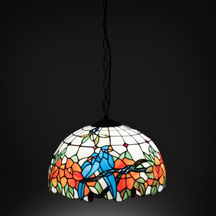 Brilagi - Tiffany vitrāžas lustra uz ķēdes JUNGLE 1xE27/60W/230V Ø 40 cm