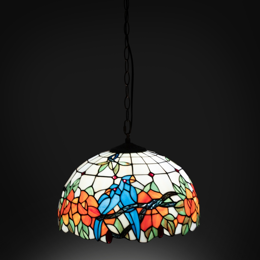 Brilagi - Tiffany vitrāžas lustra uz ķēdes JUNGLE 1xE27/60W/230V Ø 40 cm